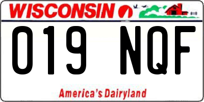 WI license plate 019NQF