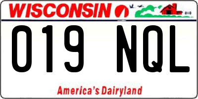 WI license plate 019NQL