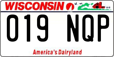 WI license plate 019NQP