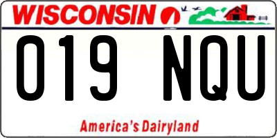 WI license plate 019NQU