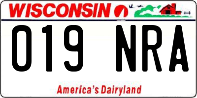 WI license plate 019NRA