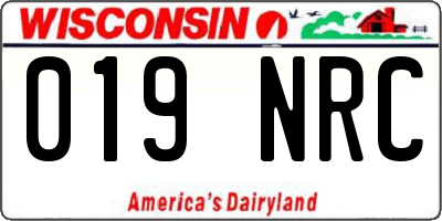 WI license plate 019NRC