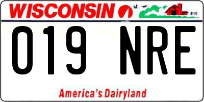 WI license plate 019NRE