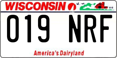 WI license plate 019NRF