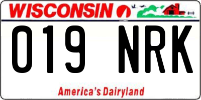 WI license plate 019NRK