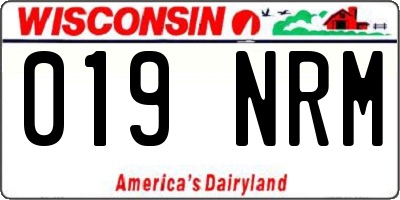 WI license plate 019NRM