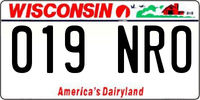 WI license plate 019NRO