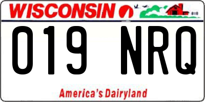 WI license plate 019NRQ