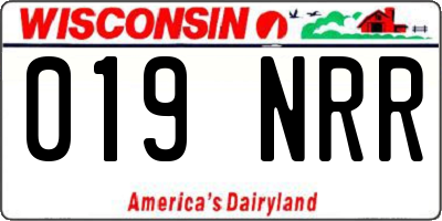 WI license plate 019NRR