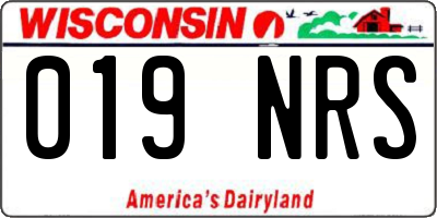 WI license plate 019NRS