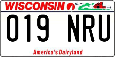 WI license plate 019NRU