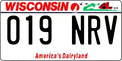 WI license plate 019NRV