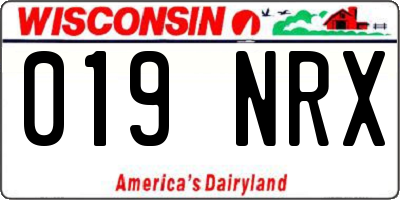 WI license plate 019NRX