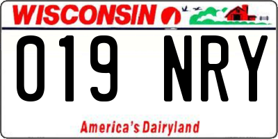 WI license plate 019NRY
