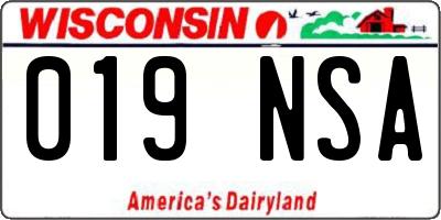 WI license plate 019NSA