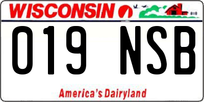 WI license plate 019NSB
