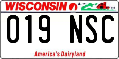 WI license plate 019NSC