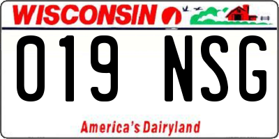WI license plate 019NSG