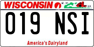 WI license plate 019NSI
