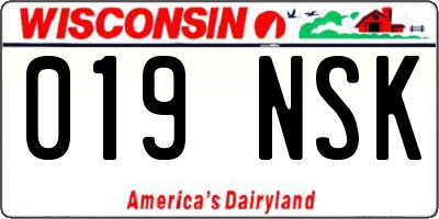 WI license plate 019NSK