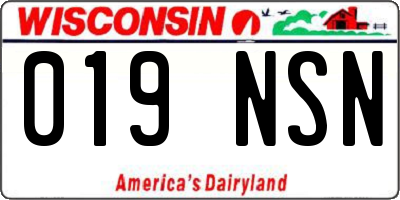 WI license plate 019NSN