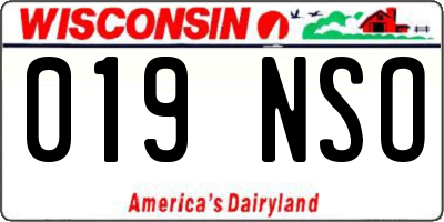 WI license plate 019NSO
