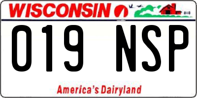 WI license plate 019NSP