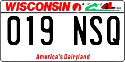 WI license plate 019NSQ