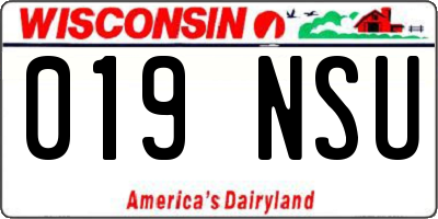 WI license plate 019NSU