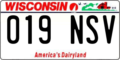 WI license plate 019NSV