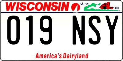 WI license plate 019NSY