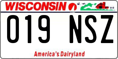 WI license plate 019NSZ