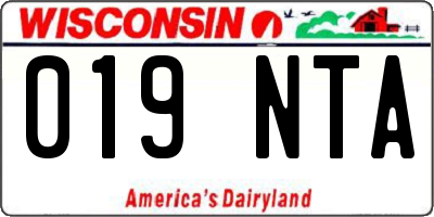 WI license plate 019NTA