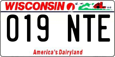 WI license plate 019NTE