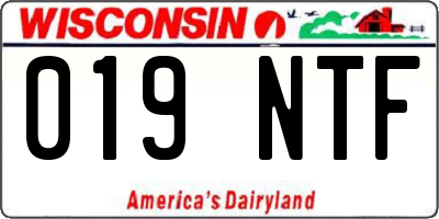 WI license plate 019NTF