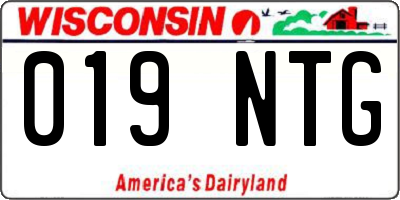 WI license plate 019NTG