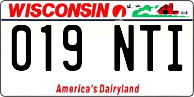 WI license plate 019NTI