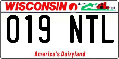 WI license plate 019NTL