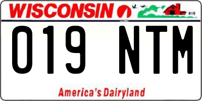 WI license plate 019NTM