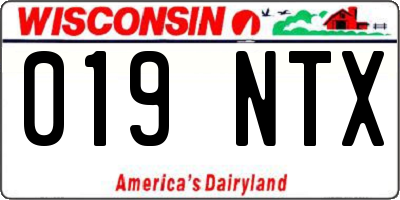 WI license plate 019NTX