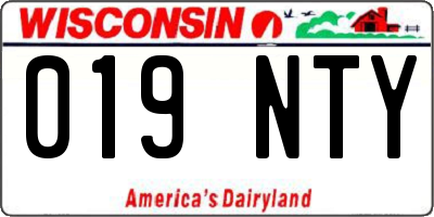 WI license plate 019NTY