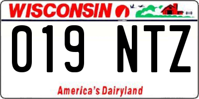 WI license plate 019NTZ