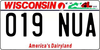 WI license plate 019NUA
