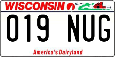 WI license plate 019NUG