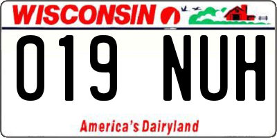 WI license plate 019NUH