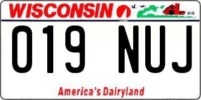 WI license plate 019NUJ