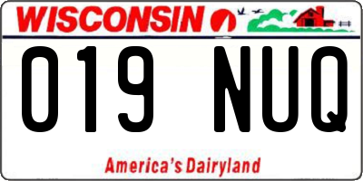 WI license plate 019NUQ