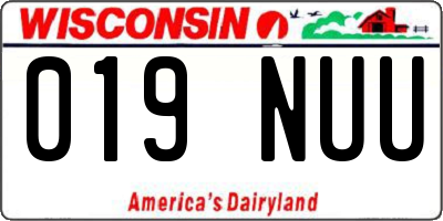 WI license plate 019NUU
