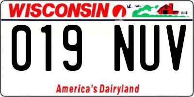 WI license plate 019NUV