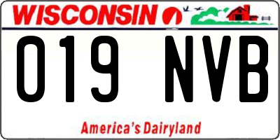WI license plate 019NVB